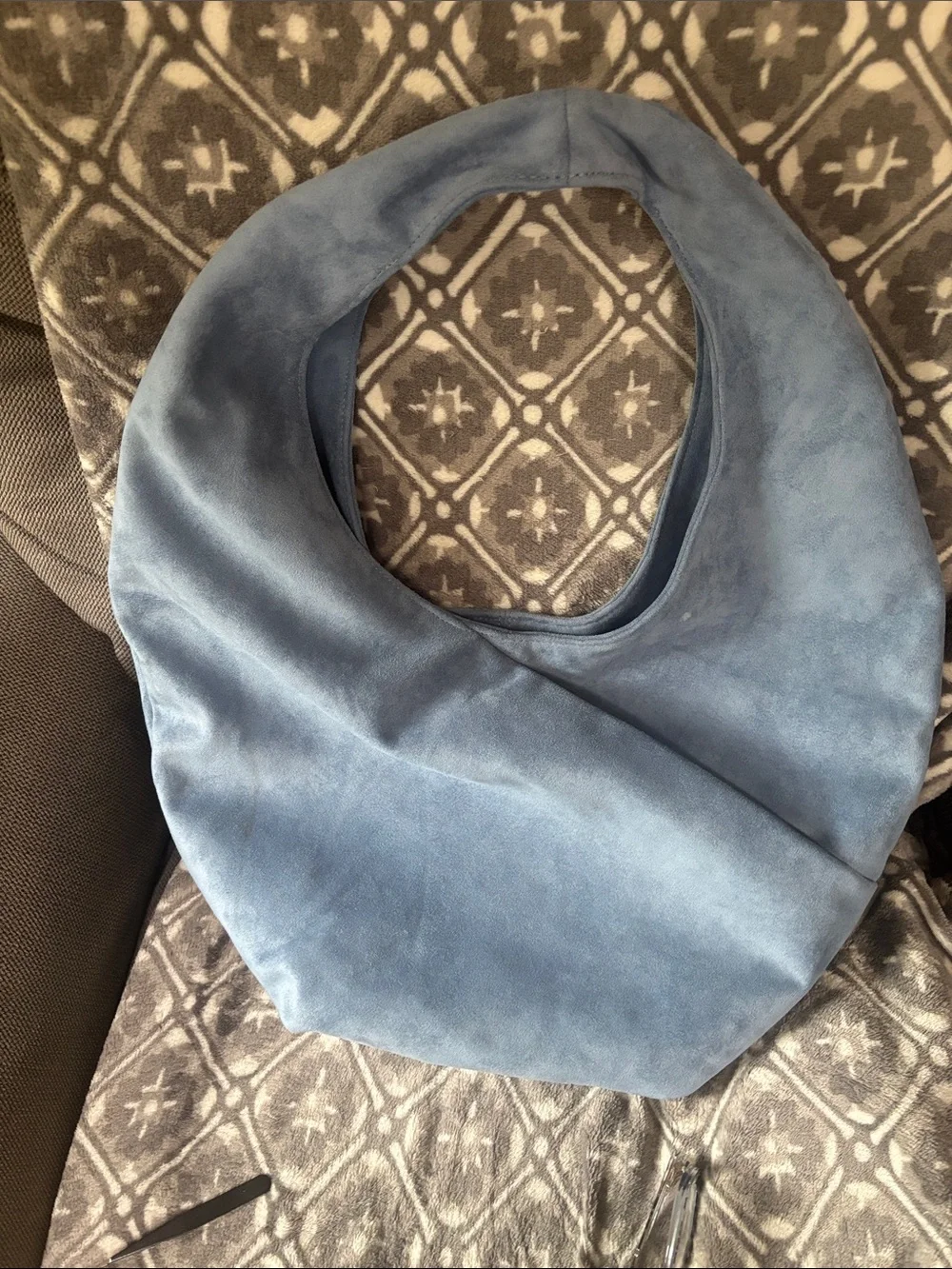 Old Navy Light Blue Suede Hobo Bag